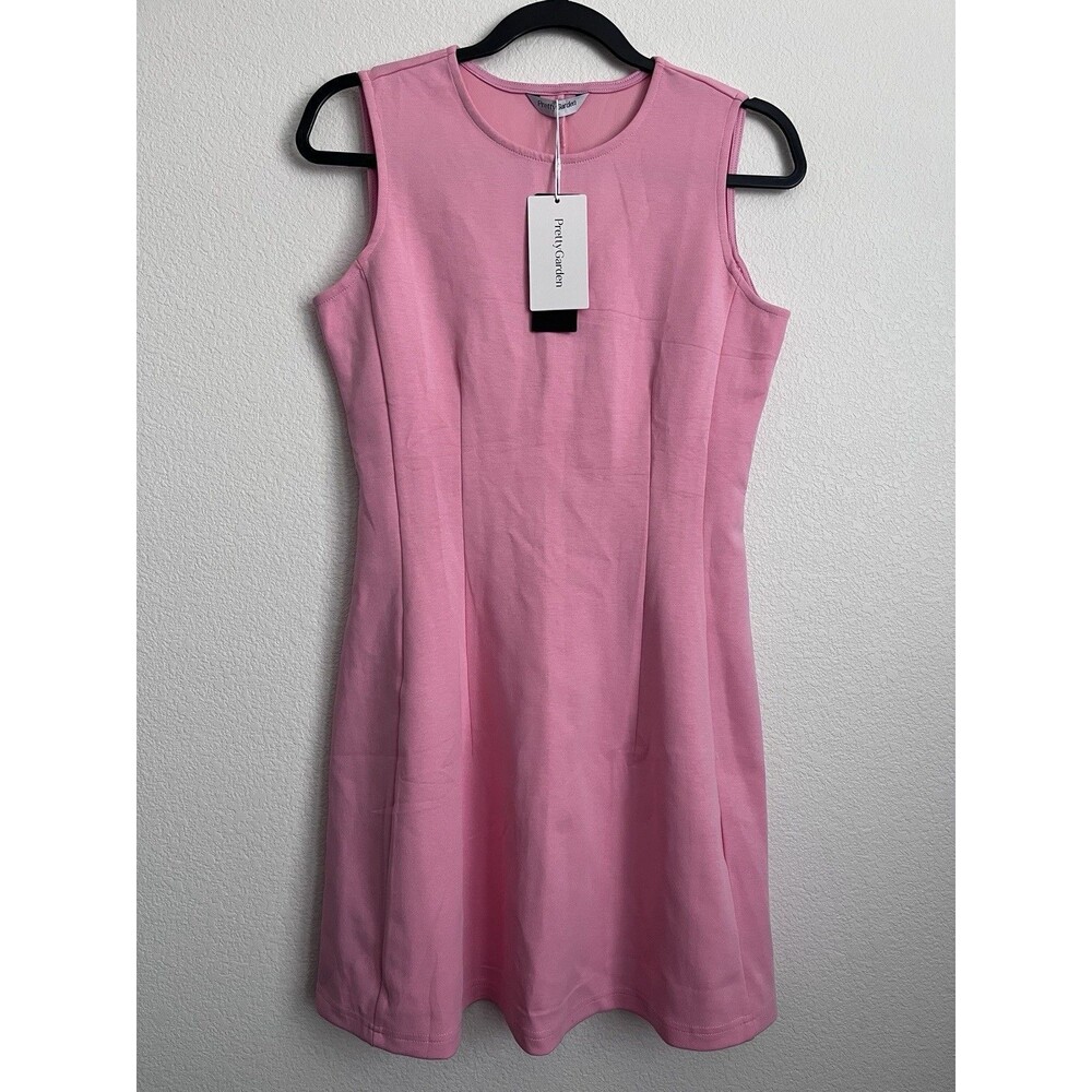 New Womens Sleeveless Tank Fit and Flare Pink Dress Size Small
